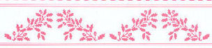 Border, Acorns, Pink On White, 3 pc.