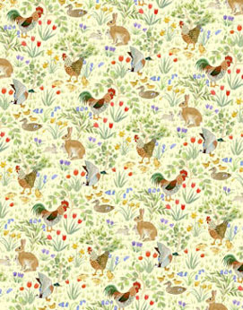 Wallpaper, Country Springtime, Lemon, 3 pc.