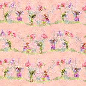 Wallpaper, Fairies With Sweet Peas, 3 pc.