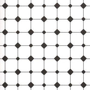 Wallpaper, 1/2" Scale Diamond Tiles, Black and White, 3 pc.