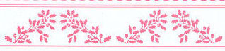 Wallpaper, 1/2" Scale Border Acorns, Pink On White, 3 pc.