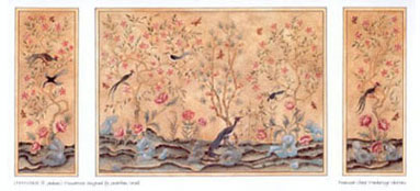 Wallpaper, 1/2" Scale Chinoiserie Panels, 3 pc.