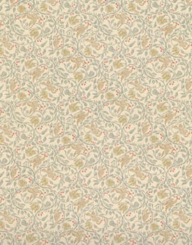 Wallpaper, 1/2" Scale Birds and Berries, Cream, 3 pc.