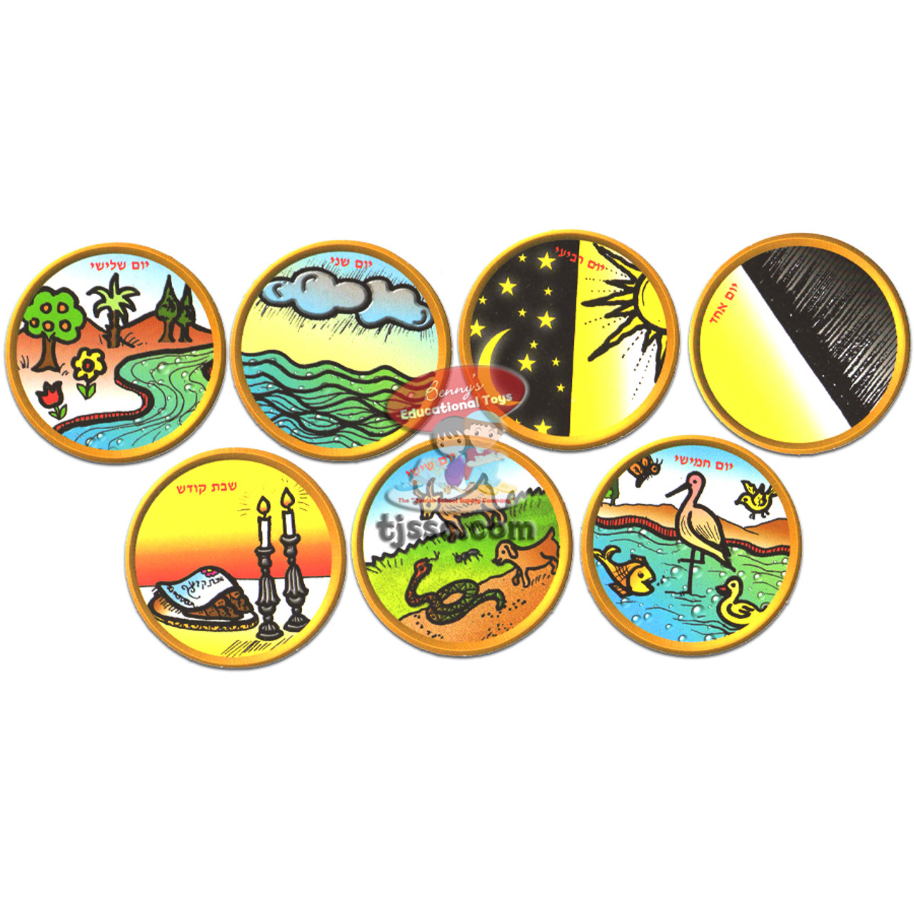 7 Day Of Creation in a circle 2.75"X2.75" (20 Sets)