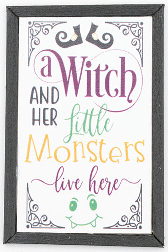 Witches and Her Monsters Picture, Black Frame
