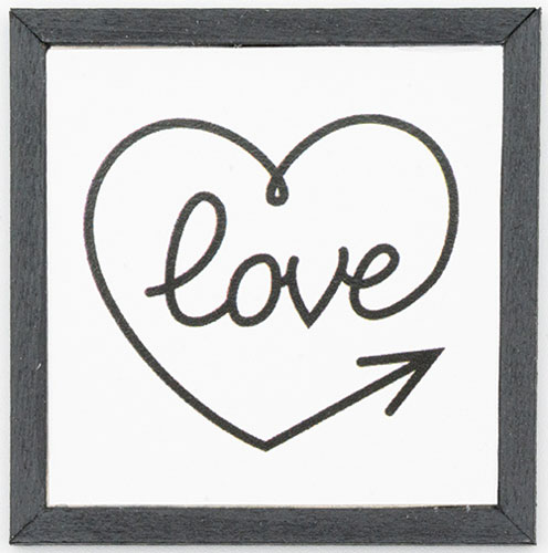Love with Heart Picture, Black Frame