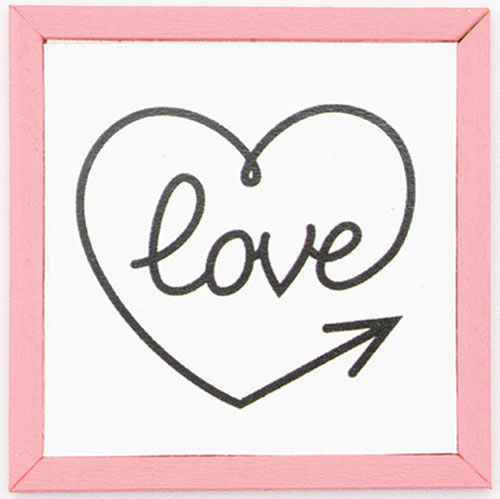 Love with Heart Picture, Pink Frame