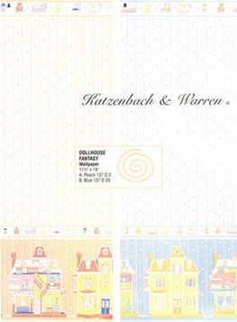 Wallpaper, Dollhouse Fantasy, Peach, 3 pc.