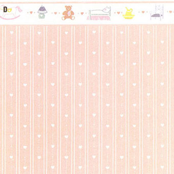 Wallpaper, Dollhouse Hearts Reverse, Peach, 3 pc.