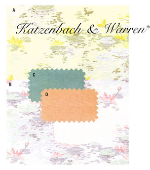 Wallpaper, Lilly Pads, Yellow Blue, 3 pc.