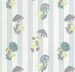 Wallpaper, Raining Ducks, White, 3 pc.