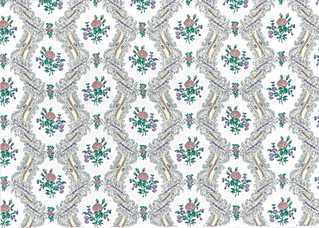 Wallpaper, Ogee Lace, White (Peach), 3 pc.