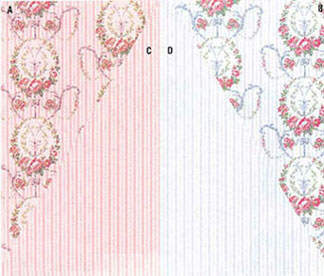 Wallpaper, Ogden's Floral, Pink, 3 pc.