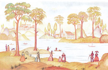 Wallpaper, Williamsburg Multi, 3 pc.