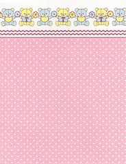 Wallpaper, Mini Bears, Pink, 3 pc.