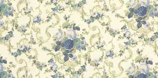 Wallpaper, Roosevelt Rose, Blue, 3 pc.
