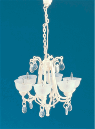 Contemporary Crystal Drop Chandelier, Ivory
