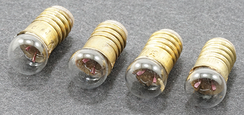 3V Round Screw Bulbs, 4 per package