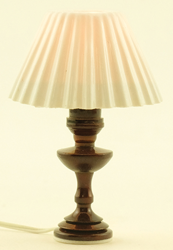 Table Lamp, White Pleated Shade