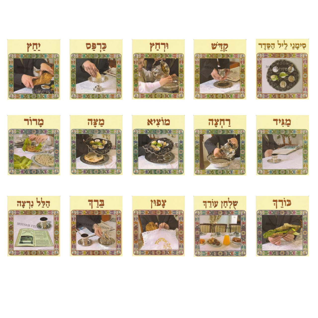 Seder Signs (Simanim) Poster Set by Miriam Feldman