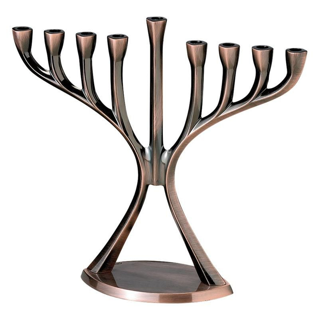 Antique Copper Finish Modern Menorah