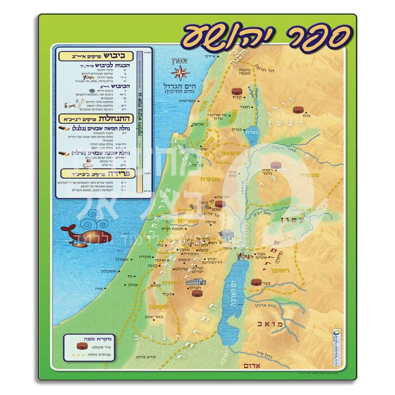 Map of the Book of Joshua - מפה ללימוד ספר יהושע