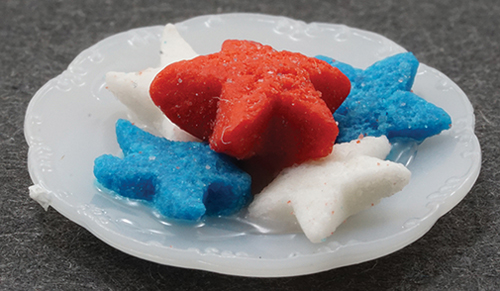 Red, White and Blue Cookies On Plate