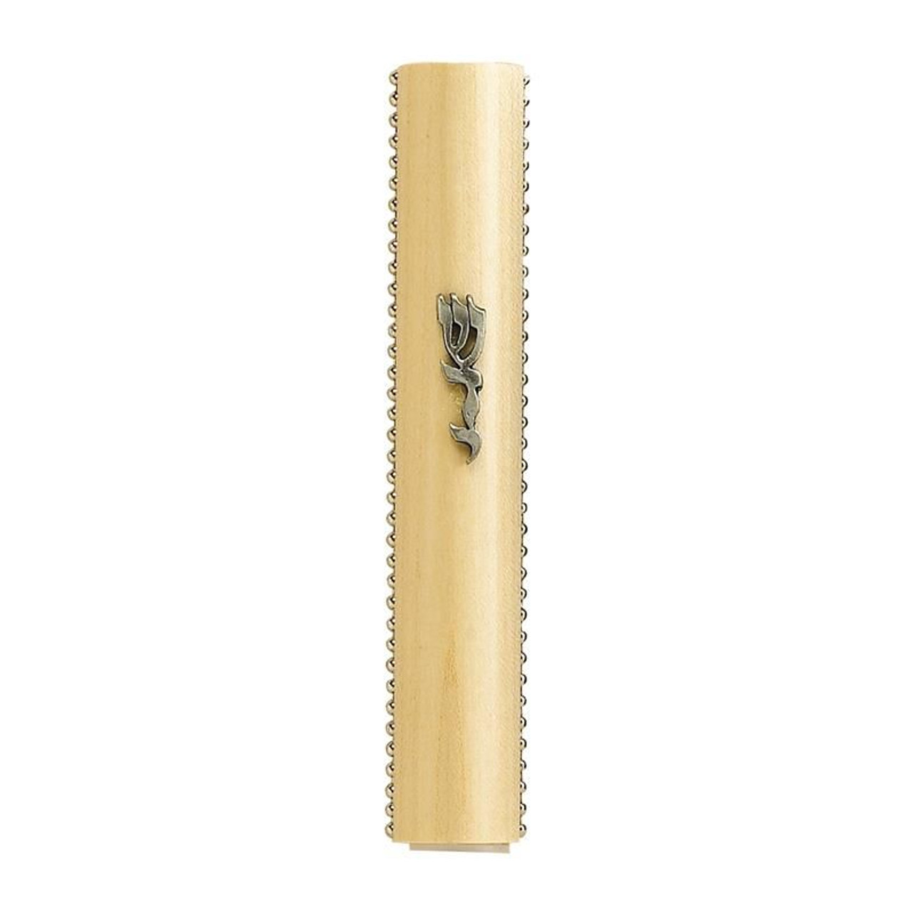 Maple Wood Mezuzah with Beading - 4.5"