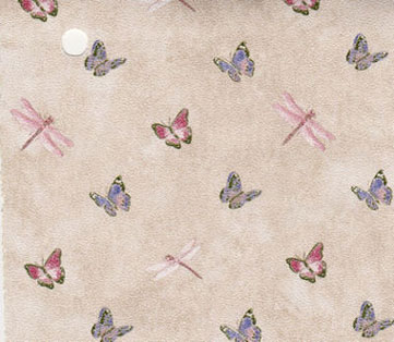 Pre-pasted Wallpaper, Lavender and Pink Butterflies, 3 pc.