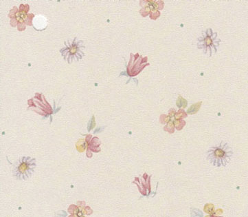 Pre-pasted Wallpaper Tiny Pink Flowers On Cream, 3 pc.