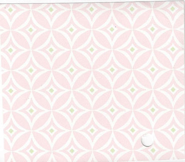 Pre-pasted Wallpaper, Pink and White Diamond/Circle, 3 pc.