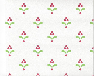 Wallpaper Red/Green Pattern On White, 3 pc.