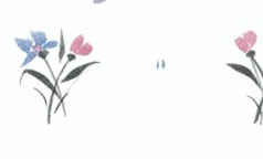 Pre-pasted Wallpaper, Blue/Mauve Floral Sprays, 3 pc.