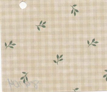 Pre-pasted Wallpaper, Beige Check/Green Leaves, 3 pc.