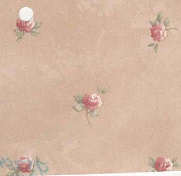 Pre-pasted Wallpaper, Mauve Roses On Beige, 3 pc.