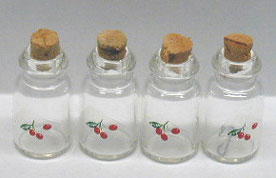 S/4 Jars/Cork - Cherry Decal
