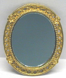 Oval Victorian. Gold Mirror