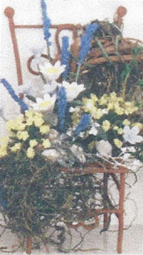 Iron Chair/Floral Arrangement