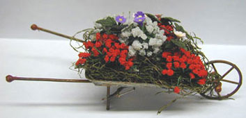 Wheelbarrow with Flowers 5 X 2 3/4