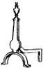 Small Andirons with Brass Finial Pair