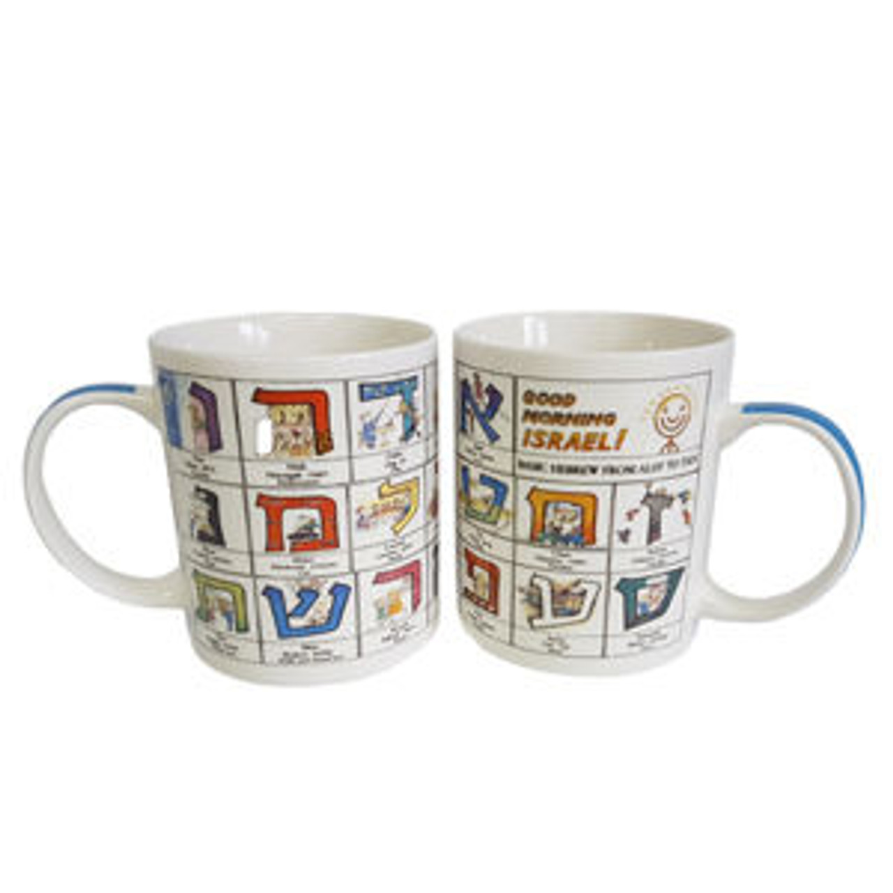 Hebrew Aleph Bet Ceramic Mug (Single)