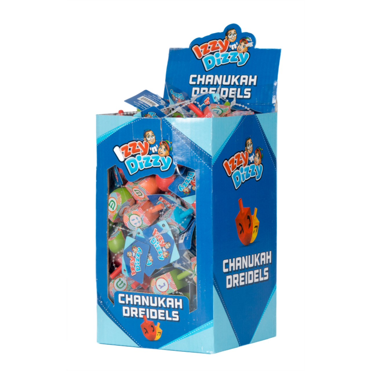 100 Colorful Painted Wood Dreidels - 1.75"