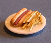 Hotdog Plate with Fries