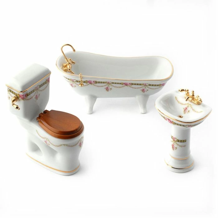 Victorian Rose Bathroom Low Flush