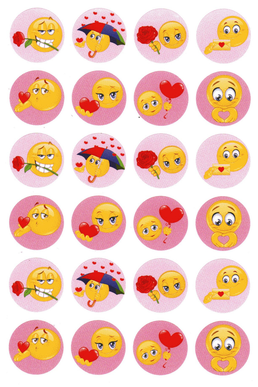 Small Smiley love Stickers