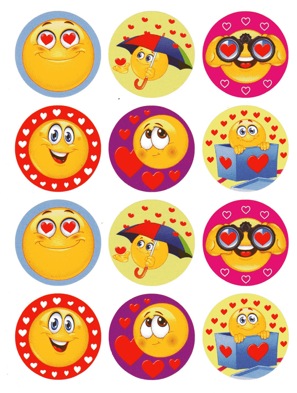 large Smiley love Stickers