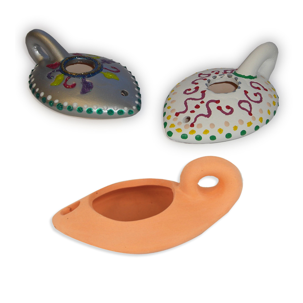 Ceramic Terracotta Oil Lamps - 20 in Pack - Hanukkah Craft for Decoration