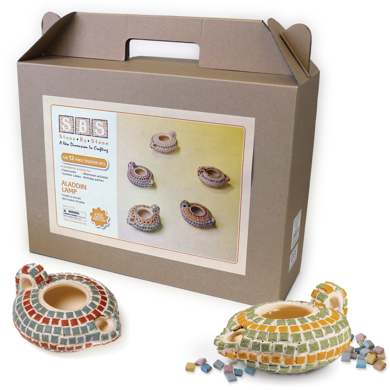 Ceramic Oil Lamp Kit with Mosaic Stones (12) - on SALE!