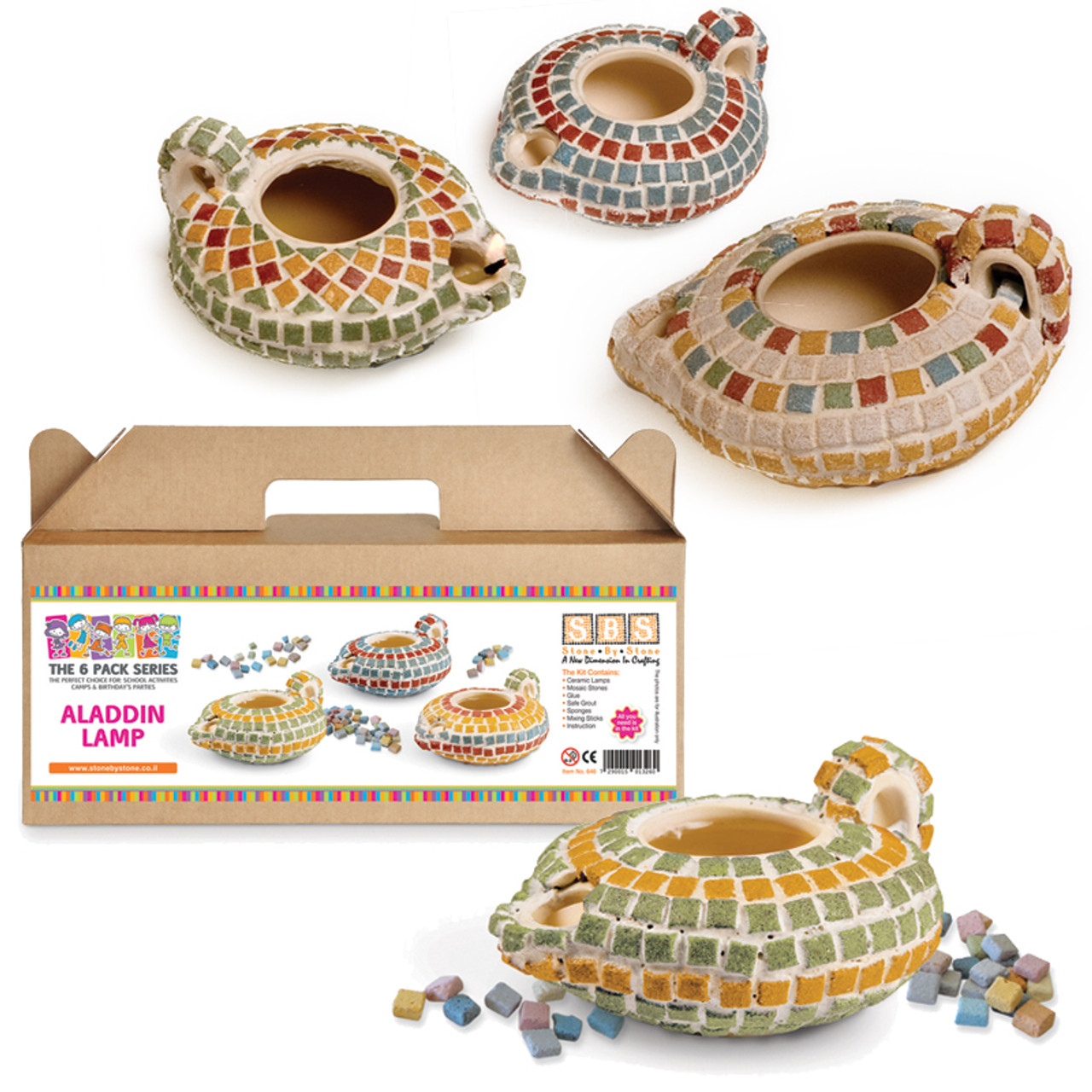 Ceramic Oil Lamp Kit with Mosaic Stones (6) - on SALE!