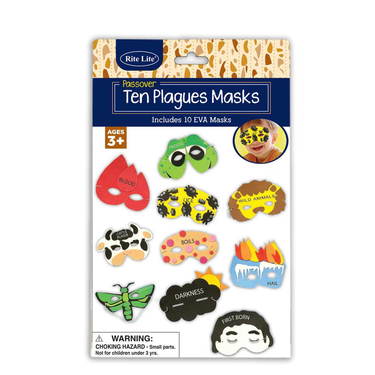 Passover Ten Plagues - 10 Masks Set